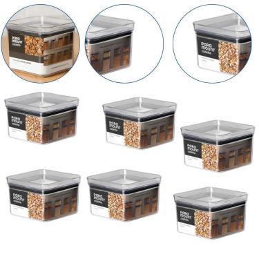 Imagem de Kit 6 Pote Para Alimentos Tampa Hermética Organizador 830Ml