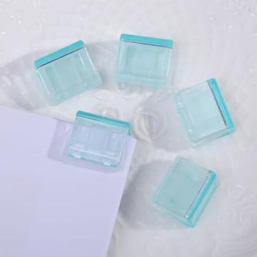 Imagem de 5 peças grampos de plástico clipe de papel suporte de página multicolorido grampos de papel clipes de papel transparentes marcadores de livro, clipes de arquivo, 2 x 1,6 cm (azul)