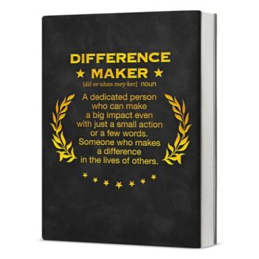 Imagem de Difference Maker Gifts Employee Appreciation Gift Thank You Gifts for Coworkers Mentor Leader Boss Teacher, Retirement Gifts Difference Maker Definition Journal Notebook - Preto Dourado