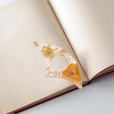 Imagem de Generic 1 anel triângulo floral marcador de página resina colorida 8 x 4 cm