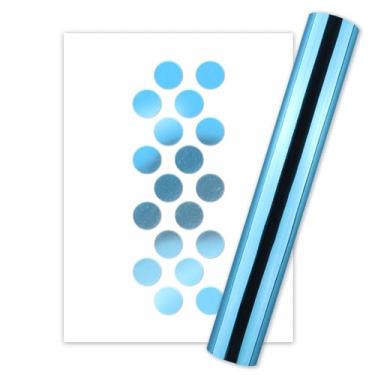Imagem de Folha ativada por calor, rolo de folha quente ativado por calor, folhas de transferência de folha para uso em scrapbooking com canetas e adesivos/cola/16,4 pés x 15 cm (azul)