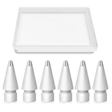 Imagem de Pontas de lápis de substituição compatíveis com Apple Pencil, pontas de metal duráveis para iPencil, acessórios compatíveis com iPad Pro/Pencil Pro/USB-C/ 1ª geração/2ª geração (6 peças, substituição