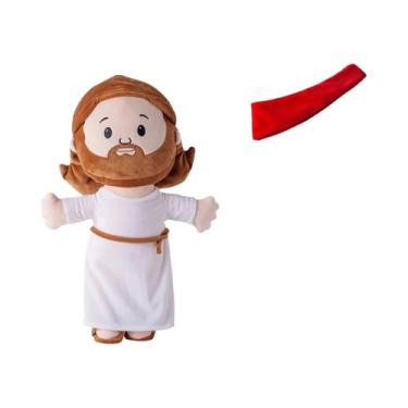 Imagem de Brinquedo De Pelúcia Macio Jesus Abraço Chaveiro Decoração Almofada De