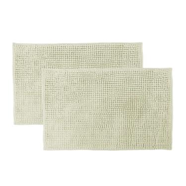 Imagem de Kit 2 Tapetes Banheiro Bolinha Antiderrapante Palha 58x38cm