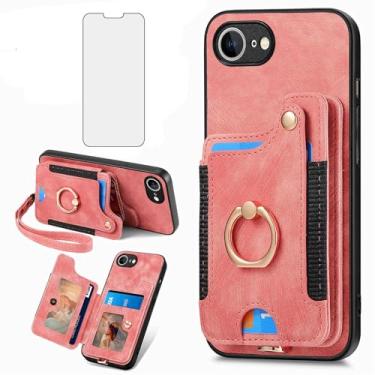 Imagem de Asuwish Capa de telefone para iPhone 16e/SE 2025/SE 4 capa carteira com protetor de tela de vidro temperado alça de pulso RFID suporte para cartão de crédito anel suporte i Phone16e i16e 16 e SE4 4ª