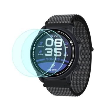 Imagem de Protetor de tela compatível com relógio COROS Pace 2, pacote com 2 protetores de tela de vidro temperado, à prova d'água, película transparente HD compatível com relógio COROS Pace 2