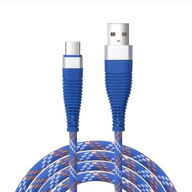Imagem de Cabo USB tipo C, USB A para USB C 3A carregamento rápido (0,9 m 1 pacote) Cabo de carregamento trançado Carplay compatível com iPhone 15 16 Pro Max (azul)