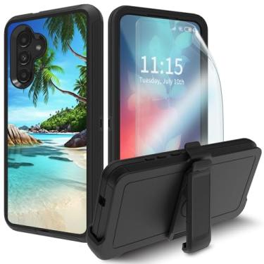 Imagem de Mxfdegf Capa para Samsung Galaxy A54 5G, capa para Galaxy A54 5G, com clipe giratório para cinto, protetor de tela embutido, capa de proteção resistente à prova de choque para Samsung Galaxy A54 5G