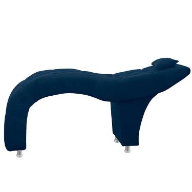 Imagem de Maca Estofada Capitone Julia Para Estetica Facial Sombrancelha E Cilios Suede Cor Azul Marinho