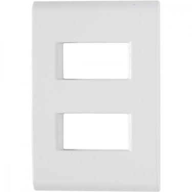 Imagem de Placa 2 Postos Afastados 4x2 Tramontina Liz Branca