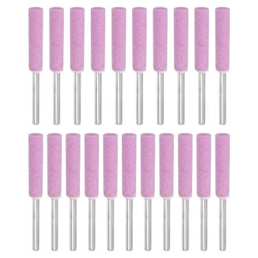 Imagem de 21 peças de amolador de motosserra diamante 7/32 polegadas de alta dureza afiar pedra polimento motosserra kit de afiação ferramenta de lixa de motosserra para motosserra pedra joias madeira, rosa (5