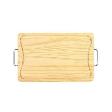 Imagem de Tábua De Carne De Madeira Pinus Com Pegador De Alumínio - Stolf