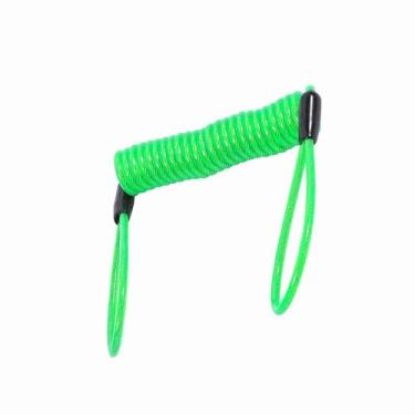 Imagem de Mingzhe Cabo de Lembrete de Trava de Disco, Cabo de Bobina de Lembrete, Trava de Freio de Segurança, Laranja, Verde, Amarelo, Leve, Multifuncional, Extensível até 1,25 M, Moto, (Verde Fluorescente)