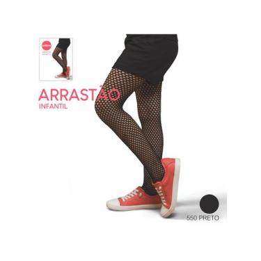 Imagem de Meia-Calça Selene 9220.001 Infantil Arrastão Microfibra T. P/EG, G, 55