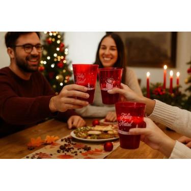 Imagem de KIT 50 Copos do Lindo Boneco de Neve em Acrílico para grandes eventos 