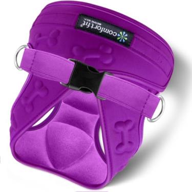 Imagem de Peitoral para cães com ajuste confortável, sem puxar, com fivelas ajustáveis, macio, acolchoado e refletivo, colete para animais de estimação com alça de controle fácil para cães pequenos, médios e