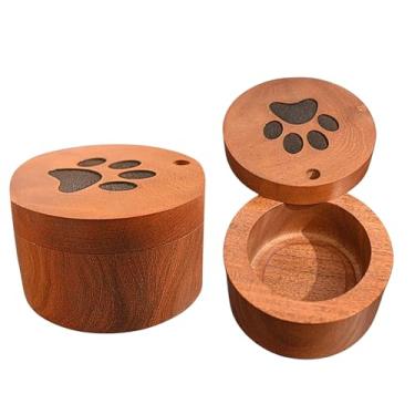 Imagem de Urna decorativa de madeira – Caixa memorial artesanal para cinzas – Lembrança de acabamento de madeira natural para adultos ou animais de estimação