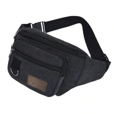 Imagem de Bolsa de cintura masculina com alça ajustável – bolsa transversal e quadril para viagens, viagens, caminhadas, corrida – bolsa de cinto minimalista para telefone, carteira, chaves