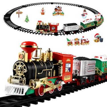 Imagem de Zerodeko Conjunto de Trem de Natal Mini Trem Elétrico (pilhas Não Inclusas) Com Luz E Som, Monte Você Mesmo Sua Experiência Natalina para Decoração de Casa, Exibição de Vila Natalina de Mesa,