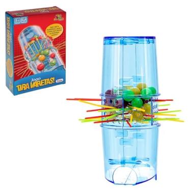 Imagem de Jogo Puxa Varetas Infantil Com Bolinhas Coloridas Brinquedo Educativo De Estratégia E Coordenação Motora Pega Palitos Tira Varetas