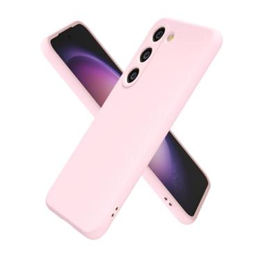 Imagem de oakxco Capa de silicone para Samsung Galaxy S23, ultrafina e fina para mulheres e meninas, cor lisa lisa minimalista estética fofa design feminino, gel de borracha macia TPU com capa para câmera, rosa