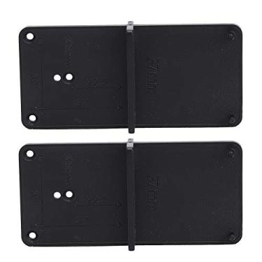 Imagem de Dobradiça buraco localizador guia de perfuração modelo 2 pçs premium compacto ferramenta para trabalhar madeira para porta gabinete instalação preto 85x40mm