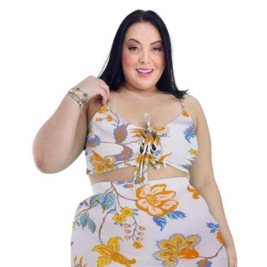 Imagem de Top Cropped de 3 laços alças finas com regulador e bojo forrado intern