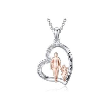 Imagem de Colar em prata 925 para pai e filha com revestimento de ródio - Lightb