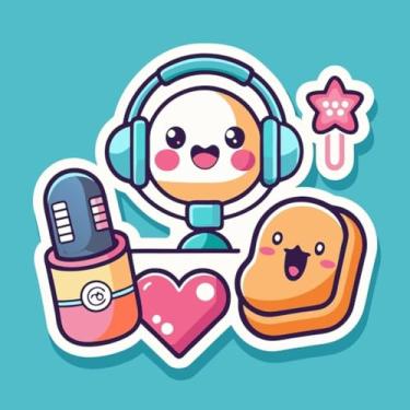 Imagem de Adesivo Kawai Fofo para Quarto e Cadernos - Decoração Infantil com Personagens Coloridos 40x40cm