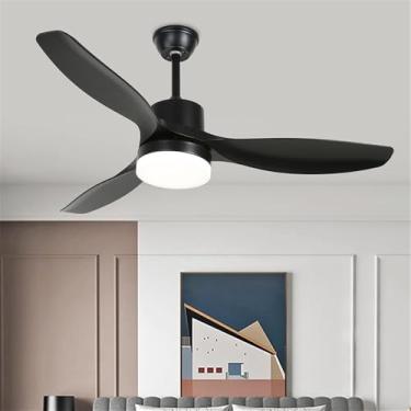 Imagem de Ventilador de teto moderno nórdico com controle remoto, luminária elétrica de luxo para sala de estar, restaurante, quarto, escritório, hotel e villa, com LED (Estilo 24, 1 unidade)