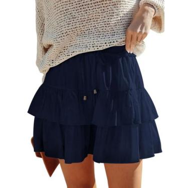 Imagem de Shorts Woudery Flowy para mulheres, boho, babados, saias em camadas - 
