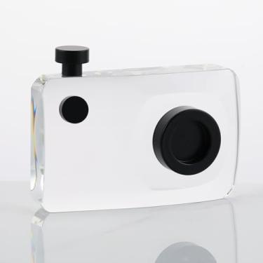 Imagem de JOASURA Estátuas de modelo de câmera de cristal - grande preto 13 x 17 cm, 1,6 kg, artesanato com câmera, estatueta colecionável, decoração de mesa para casa