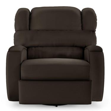 Imagem de Poltrona Do Papai Sala De Cinema Reclinável Manchester Glider Manual Giratória Pu Marrom