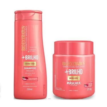 Imagem de Kit 1 Shampoo 1 Mascara Hidratante Mais Brilho 250 ML Bio Extratus - B