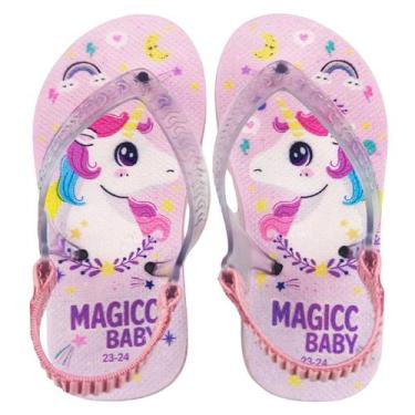 Imagem de Chinelo Menina Bebê Sandália Unicórnio Magicc Baby, 21/22
