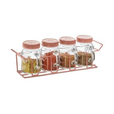 Imagem de Porta Condimentos Temperos Suporte Horizontal Rose Gold - Western