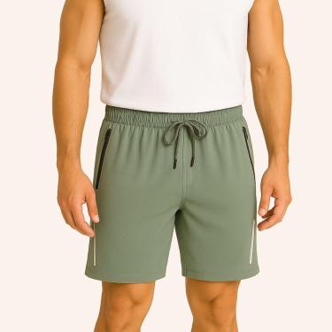 Imagem de Shorts Masculino Esportivo Tactel com Elastano Secagem Rápida com Bolsos Zíper-Masculino