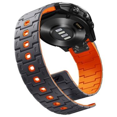 Imagem de Bandletic Pulseira magnética de silicone compatível com Garmin Fenix 8 de 51 mm, 7X, 6x, 5x, 26 mm, encaixe rápido, para Fenix 7X 6X Pro/5X Plus/3/3 HR/Instinct 2X Solar 3 de 50 mm/Enduro/Quatix