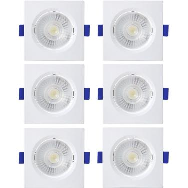 Imagem de Kit 6 Spot De Led Embutir Slim Mr16 Quadrado 6W Bivolt 3000K