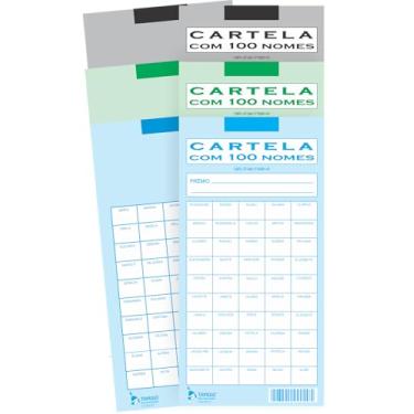 Imagem de Cartela de Rifa 100 Nomes - Pacote C/10 Unidades