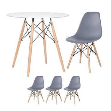 Imagem de Loft7, Mesa redonda Eames 80 cm + 3 cadeiras Eiffel DSW