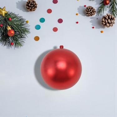 Imagem de Generic 1 peça de enfeites de bolas de Natal bola de Natal sem laço de plástico fosco vermelho 8 cm