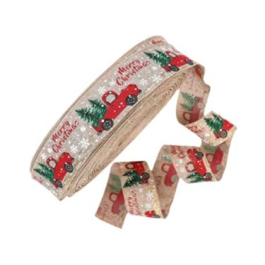 Imagem de oshhni Fita de Natal para embrulho de presentes, guirlandas premium, acessório para decoração de árvore, decoração natalina multiuso, fita de Natal com borda, 5m