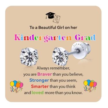 Imagem de Limerencia Brincos de titânio G23 de zircônia cúbica branca de 20 g hipoalergênico piercing de pino de primeira comunhão presentes para meninas orelhas sensíveis, Titânio, Sem pedra preciosa