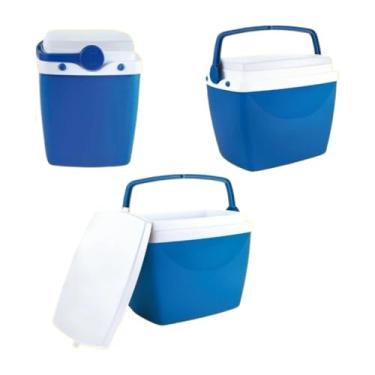 Imagem de Caixa Térmica Cooler 34 Litros 50 Latas Praia Piscina Lazer Jardim Camping Porta Copo Resistente(Azul)