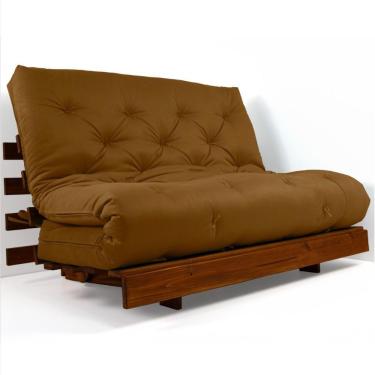 Imagem de Sofá Cama Casal Futon Tokio D33 Madeira Maciça Imbuia - Caramelo