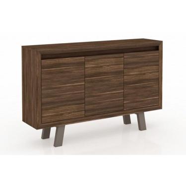 Imagem de Balcão De Escritório Me4120 C/ 3 Portas Nogal/fendioff - Tecno Mobili