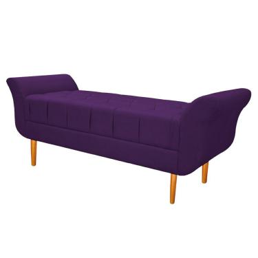 Imagem de Recamier estofado Ari 140 Cm Casal Suede Roxo