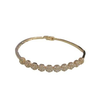 Imagem de Bracelete Feminino em Flores de Zircônia com Banho de Ouro 18k