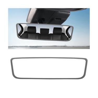 Imagem de Sandfren Moldura protetora de espelho retrovisor de carro, capa protetora de borda de espelho retrovisor de veículo de silicone macio, acessórios decorativos de acabamento retrovisor interior